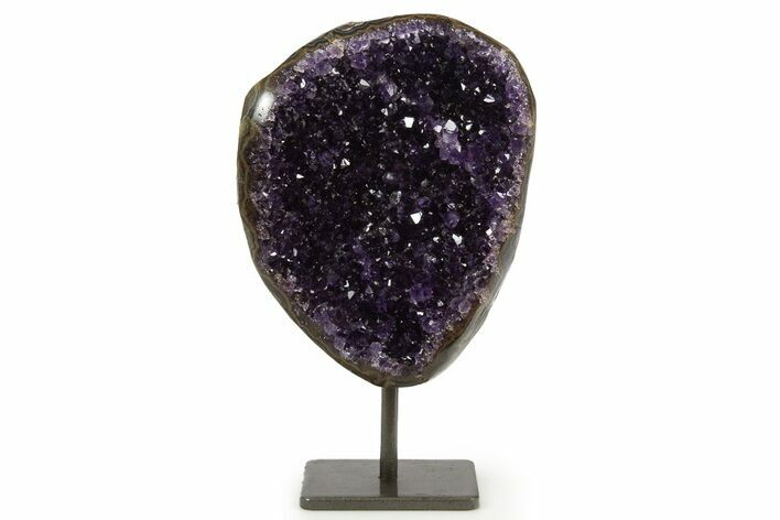 Dark Purple Amethyst Geode On Metal Stand - Uruguay #342488